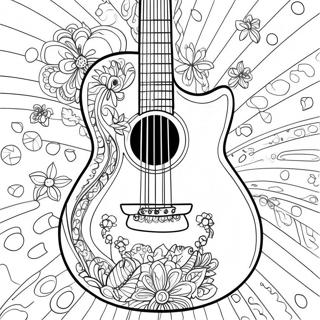 Colorful Guitar Coloring Page 3710-3015