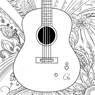 Colorful Guitar Coloring Page 3710-3016