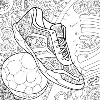 Colorful Soccer Shoe With Patterns Coloring Page 37116-30909