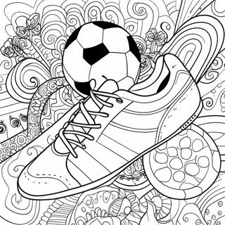 Colorful Soccer Shoe With Patterns Coloring Page 37116-30910