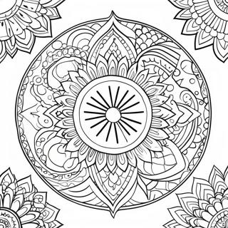 Abstract Relaxation Mandala Coloring Page 37155-30940