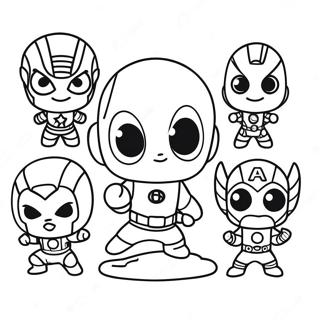 Baby Marvel Cute Chibi Avengers Coloring Page 37185-30963