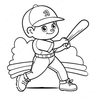 Angels Baseball Player Swinging Bat Coloring Page 37206-30977