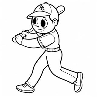 Angels Baseball Player Swinging Bat Coloring Page 37206-30978