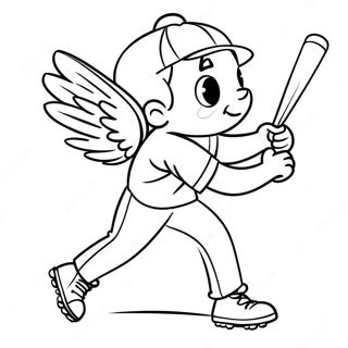 Angels Baseball Player Swinging Bat Coloring Page 37206-30980