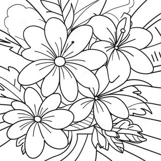 Hawaiian Flowers Coloring Page 37245-31006