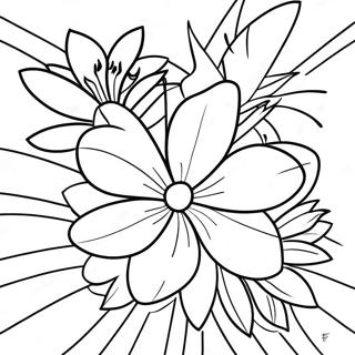 Tropical Hawaiian Flowers Coloring Page 37246-31010