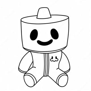 Cute Marshmello Character Coloring Page 37276-31038