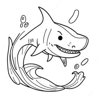 Goblin Shark Swimming In Ocean Coloring Page 37316-31074