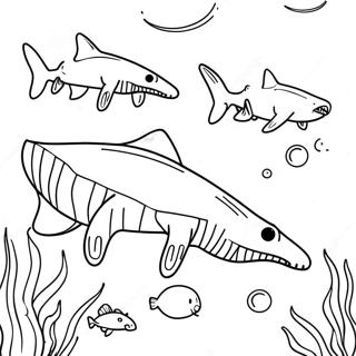 Goblin Shark Swimming In Ocean Coloring Page 37316-31076