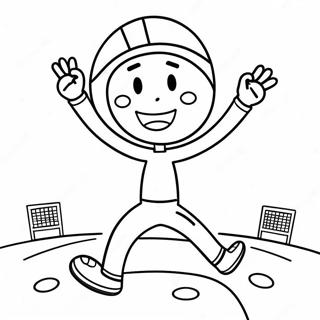 Happy Stick Man Playing Sports Coloring Page 37326-31069