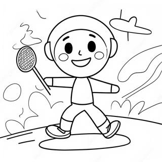 Happy Stick Man Playing Sports Coloring Page 37326-31072