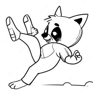 Po Performing A High Kick Coloring Page 37376-31117