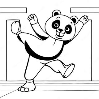 Po Performing A High Kick Coloring Page 37376-31119