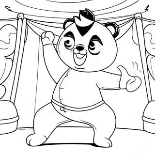 Po Performing A High Kick Coloring Page 37376-31120