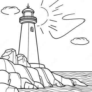 Majestic Lighthouse At Sunset Coloring Page 37386-31126