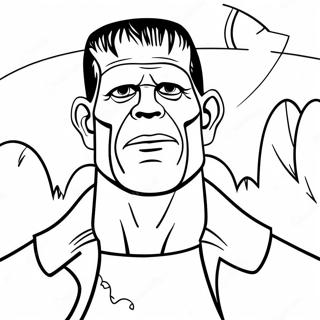 Frankenstein S Monster In The Moonlight Coloring Page 37446-31173