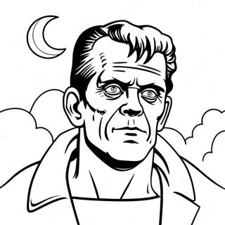 Frankenstein S Monster In The Moonlight Coloring Page 37446-31174