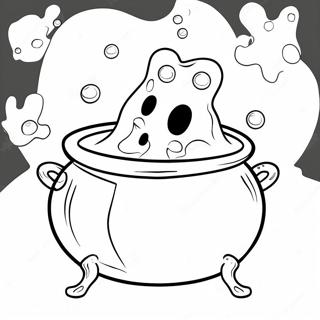 Spooky Cauldron With Bubbles Coloring Page 37476-31209