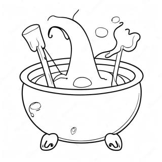 Spooky Cauldron With Bubbles Coloring Page 37476-31211