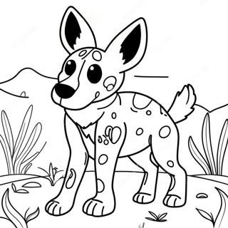 Playful African Wild Dog Coloring Page 37486-31198