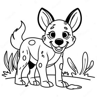 Playful African Wild Dog Coloring Page 37486-31200