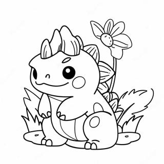 Cute Venusaur With Flowers Coloring Page 37516-31228