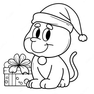 Garfield With Santa Hat Coloring Page 37566-31280