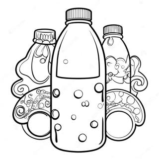 Water Bottle With Colorful Stickers Coloring Page 37575-31270