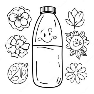 Water Bottle With Colorful Stickers Coloring Page 37575-31271