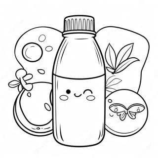 Water Bottle With Colorful Stickers Coloring Page 37575-31272