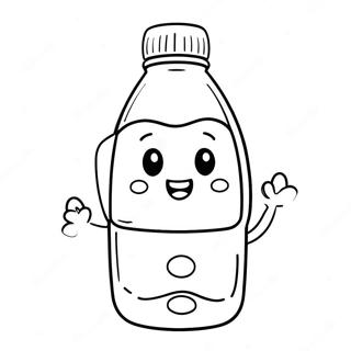 Cute Cartoon Water Bottle Coloring Page 37576-31274