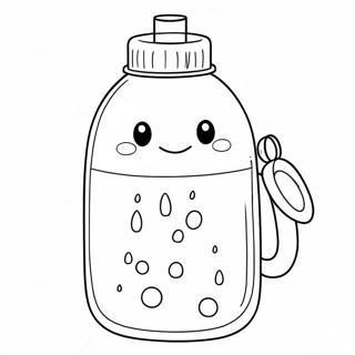 Cute Cartoon Water Bottle Coloring Page 37576-31275