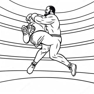 Wwe Wrestler Jumping On Opponent Coloring Page 3760-3055