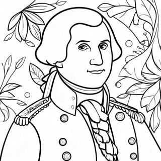 George Washington In Military Uniform Coloring Page 37617-31314