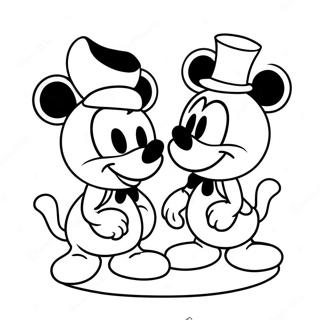 Mickey And Minnie Lovebirds Coloring Page 37647-31318