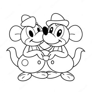 Mickey And Minnie Lovebirds Coloring Page 37647-31319