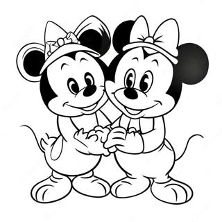 Mickey And Minnie Lovebirds Coloring Page 37647-31320