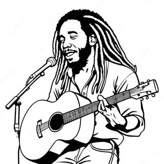 Bob Marley Playing Guitar Coloring Page 37707-31379