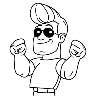 Johnny Bravo In A Funny Pose Coloring Page 37727-31386