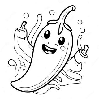 Cute Chili Pepper With A Smile Coloring Page 37737-31401