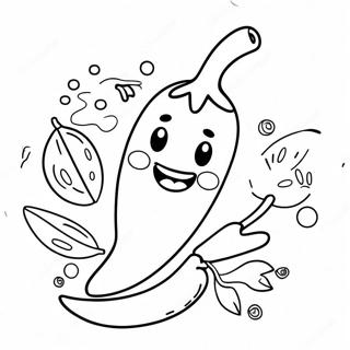 Cute Chili Pepper With A Smile Coloring Page 37737-31404