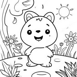 Tiny Ping In A Colorful Garden Coloring Page 37767-31425