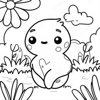 Tiny Ping In A Colorful Garden Coloring Page 37767-31426