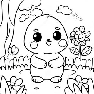 Tiny Ping In A Colorful Garden Coloring Page 37767-31427