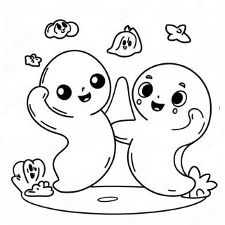 Adorable Ghosts Trick Or Treat Coloring Page 37787-31453