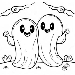 Adorable Ghosts Trick Or Treat Coloring Page 37787-31455