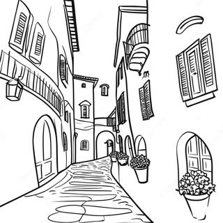 Charming Italian Village Coloring Page 3781-3061