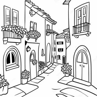 Charming Italian Village Coloring Page 3781-3062