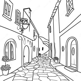 Charming Italian Village Coloring Page 3781-3063